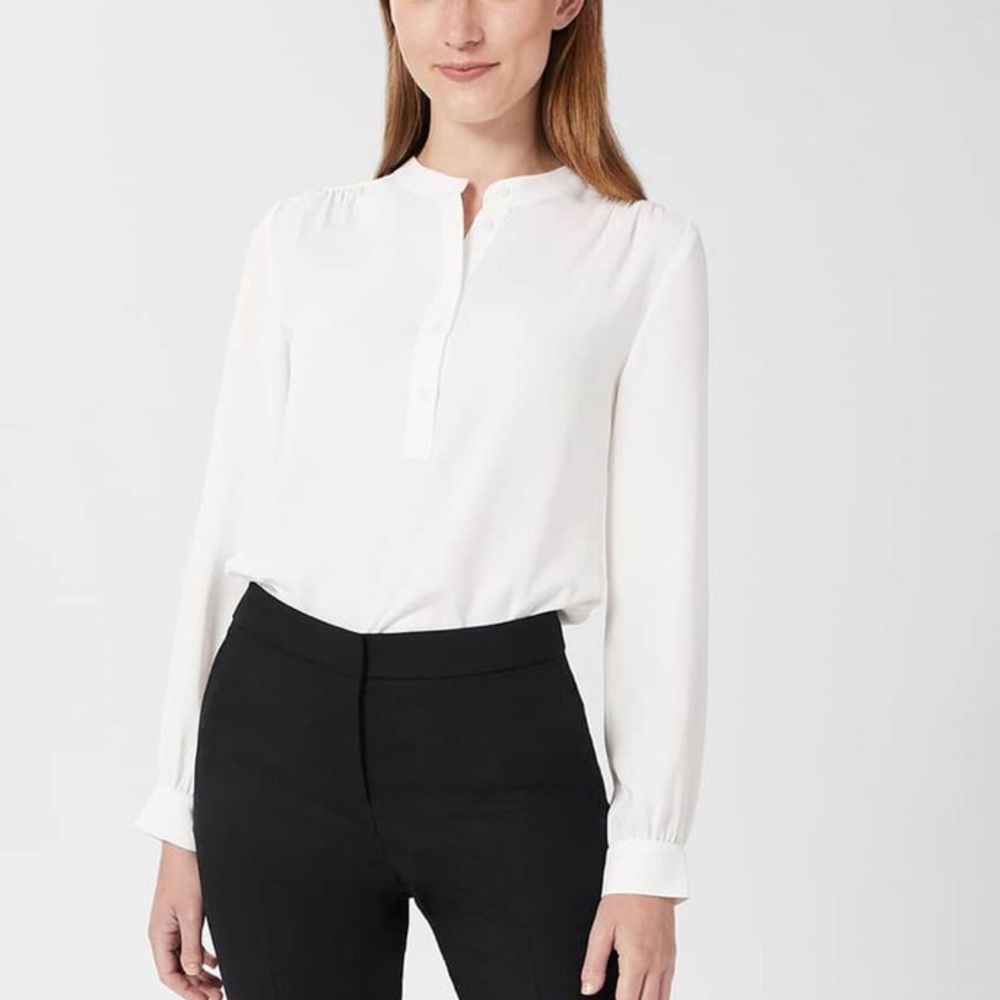 HOBBS London white button down Safi blouse
